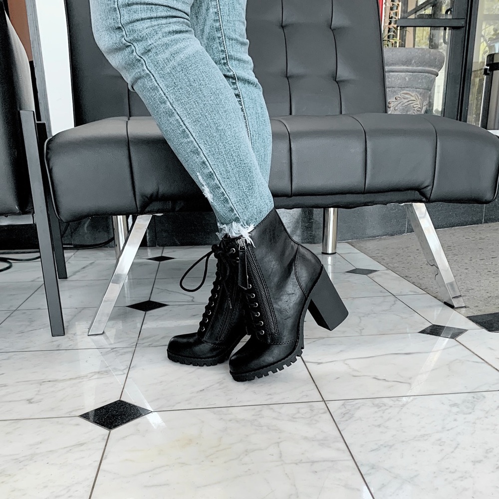 Black combat booties - Picture 7 of 8